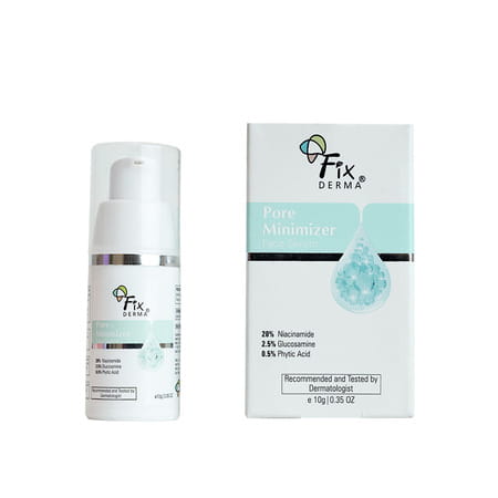 Fixderma Pore Minimizer Face Serum | 20% Niacinafmide For Minimizing Enlarged Pores Over Time - 10g