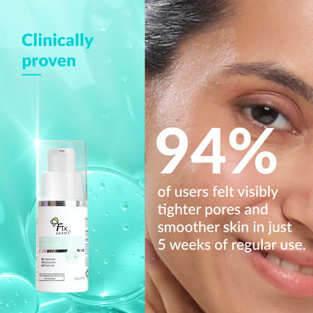 Fixderma Pore Minimizer Face Serum | 20% Niacinafmide For Minimizing Enlarged Pores Over Time - 10g