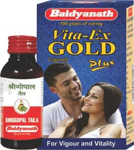Baidyanath Asli Ayurved Vita Ex Gold Plus 10 Capsules + Shri Gopal Taila 50 Ml