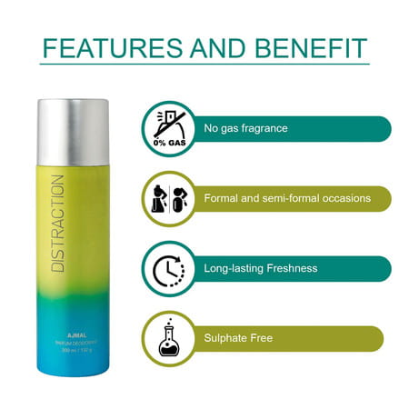 Ajmal 1 Silver Shade For Men 1 Wisal For Women 1 Distraction 1 Magnetize Unisex Combo Pack Of 4 Deos