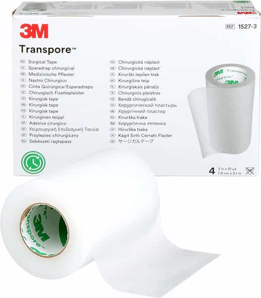3M 1527-3 Transpore Surgical Tape 7.5 Cm X9.1 M X 3 Inch X 10 Yard
