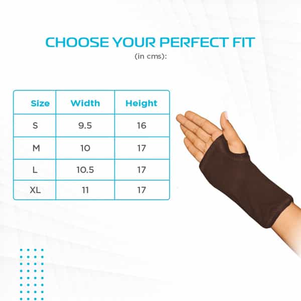 Vissco Carpal Wrist Support (Mild Support) | With Splints For Firm Position - Medium(Black)