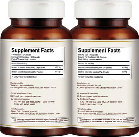 Vedikroots Brahmi + Shilajit 60 Capsules For Performance Booster Combo