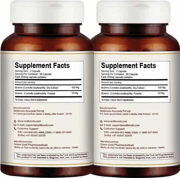Vedikroots Brahmi + Shilajit 60 Capsules For Performance Booster Combo
