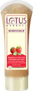Lotus Herbals Berryscrub Strawberry & Aloe Vera Exfoliating Face Wash - 80 G