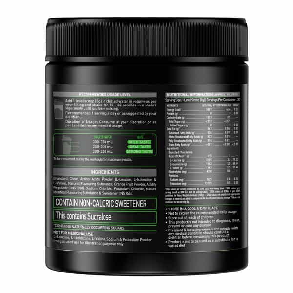Muscleblaze Bcaa Pro, Powerful Intra Workout | 5G Vegan Bcaas & 500 Mg Electrolytes (Litchi, 240 G)