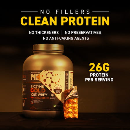 Muscleblaze Biozyme Gold 100% Whey Protein (Double Rich Chocolate| 2kg / 4.4 Lb)