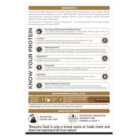 Muscleblaze Biozyme Gold 100% Whey Protein (Double Rich Chocolate| 2kg / 4.4 Lb)