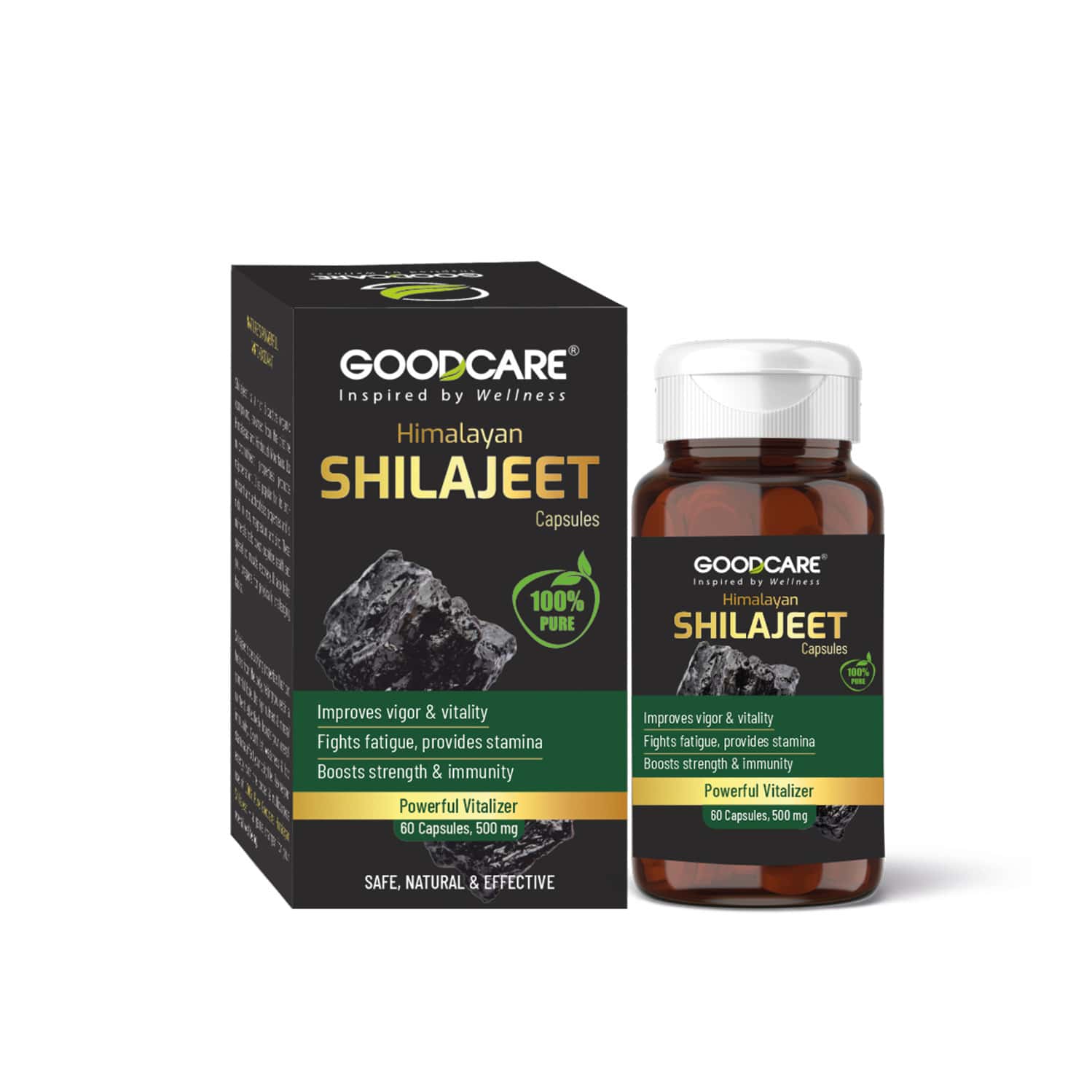 Goodcare Pure Himalayan Shilajit 60 Caps | Natural Ayurvedic Booster For Stamina, Energy & Immunity