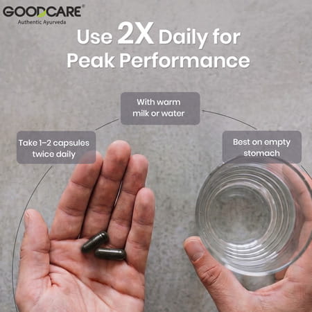 Goodcare Pure Himalayan Shilajit 60 Caps | Natural Ayurvedic Booster For Stamina | Energy & Immunity