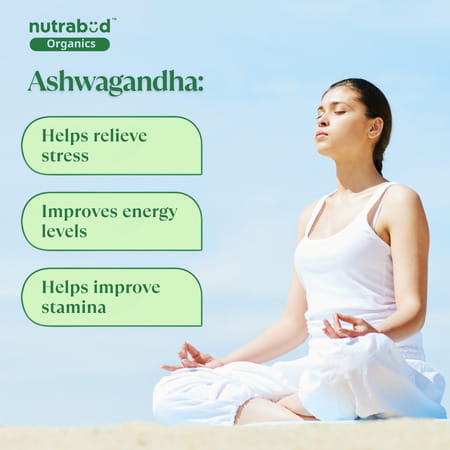 Nutrabud Organics Ashwagandha 1000mg | Stress & Anxiety Relief | 180 Tablets