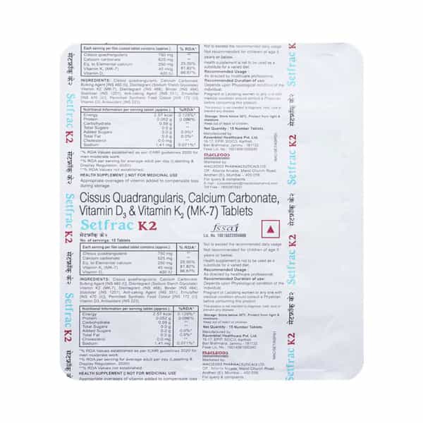 Setfrac K2 Strip Of 15 Tablets