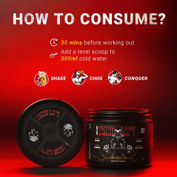 Fuel One Dead-Lift Pre Workout (Deadly Fruit | 100G | 13 Servings) | 200Mg Caffeine
