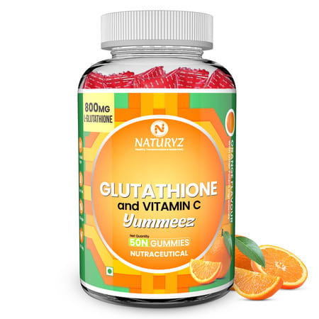 Naturyz L-Glutathione 800 Mg Gummies With Vitamin C | Vitamin E And Vitamin B7 - 50 Gummies (Orange)
