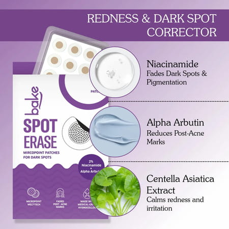 Bake Spot Erase Hydrocolloid Patches For Dark Spots | Acne Marks & Post-Acne Marks (9 Patch)
