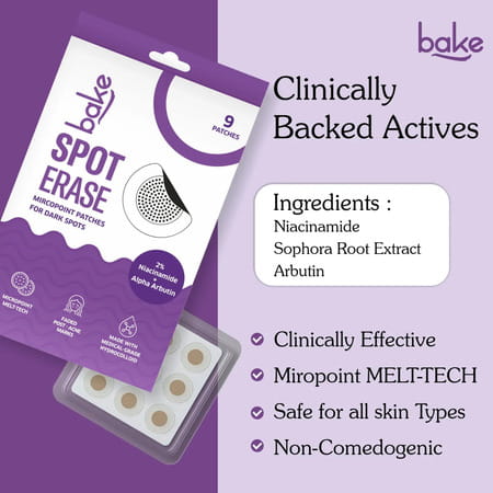 Bake Spot Erase Hydrocolloid Patches For Dark Spots | Acne Marks & Post-Acne Marks (9 Patch)