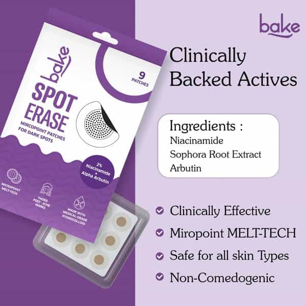 Bake Spot Erase Hydrocolloid Patches For Dark Spots | Acne Marks & Post-Acne Marks (9 Patch)