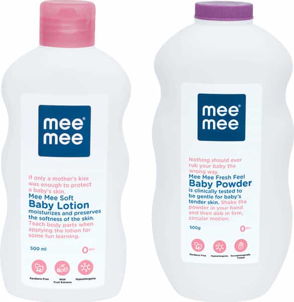 Mee Mee Soft Baby Lotion And Fresh Feel Baby Powder (500 Ml)
