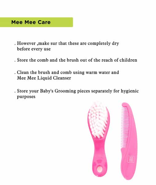 Mee Mee Soft Comb Brush Set (Pink)