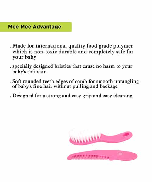 Mee Mee Soft Comb Brush Set (Pink)