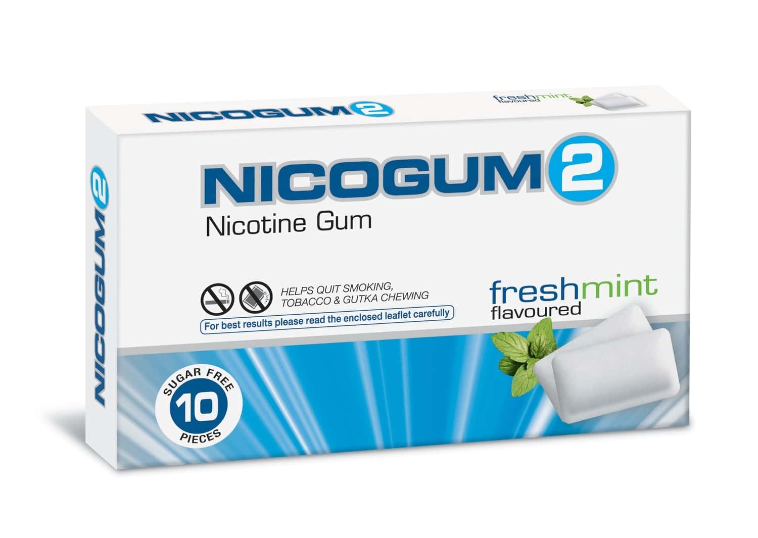 Buy Nicogum Freshmint 2mg Mint Nicotine Gums Strip Of 10 'S Online at