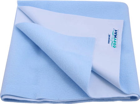 Newnik Cozymat Dry Sheet (Size: 140cm X 220cm) Single Bed Sky Blue