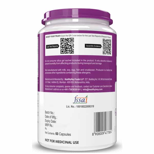 Healthyhey Nutrition Alpha Lipoic Acid Gluten-Free And Non Gmo - (60 Capsules)