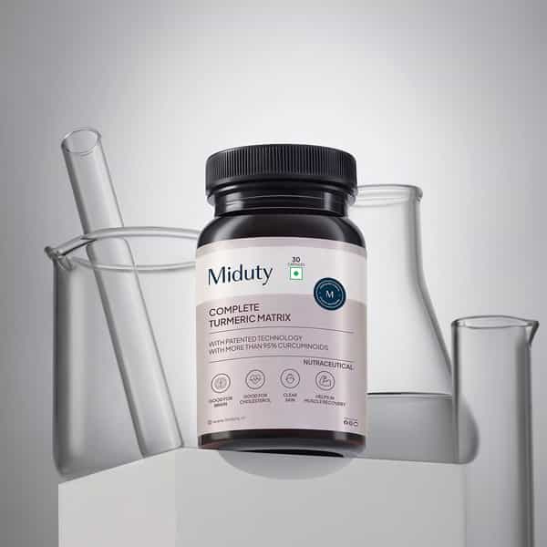 Miduty Complete Turmeric Matrix - Turmeric - Cough Cold - Cholesterol -10X Bioavailable -30 Capsule