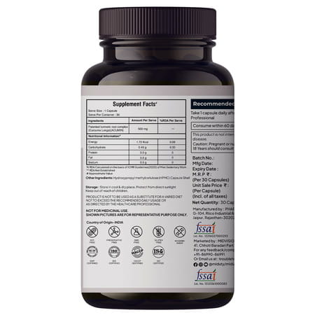 Miduty Complete Turmeric Matrix - Turmeric - Cough Cold - Cholesterol -10x Bioavailable -30 Capsule