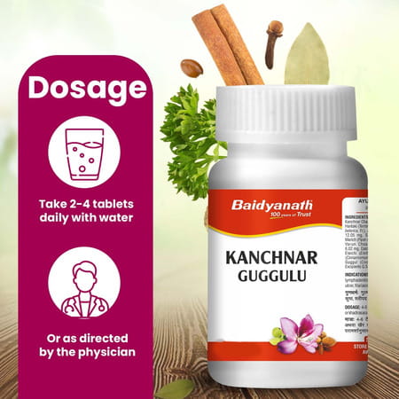 Baidyanath Ayurved Kanchnar Guggulu Tablets 160S | Hormonal Balance Support