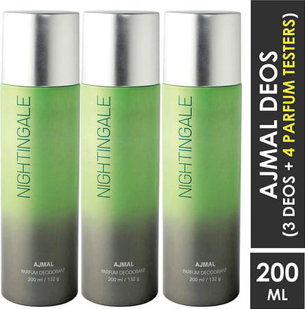 Ajmal Nightingale Deodorant Combo Pack Of 3 Deodorants 200Ml Each (Total 600Ml) For Men & Women