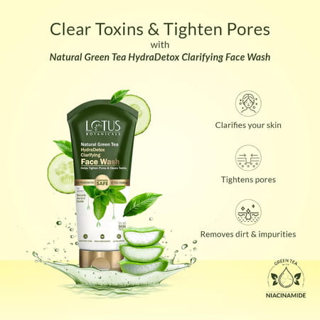 Lotus Botanicals Natural Green Tea Hydradetox Clarifying Face Wash 100g (Pack Of 2)