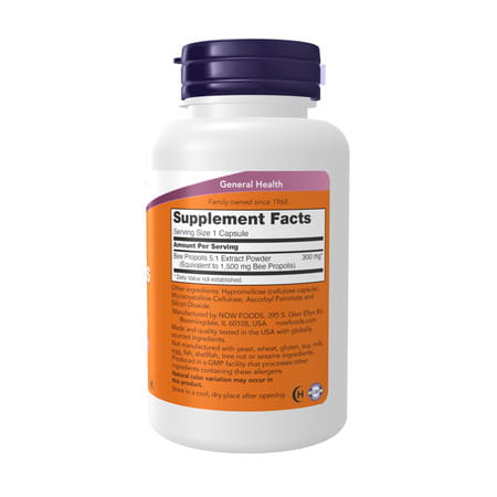 Now Foods Supplements| Propolis 1|500 Mg With 5:1 Concentrate| Natural Bee Product| 100 Veg Capsules