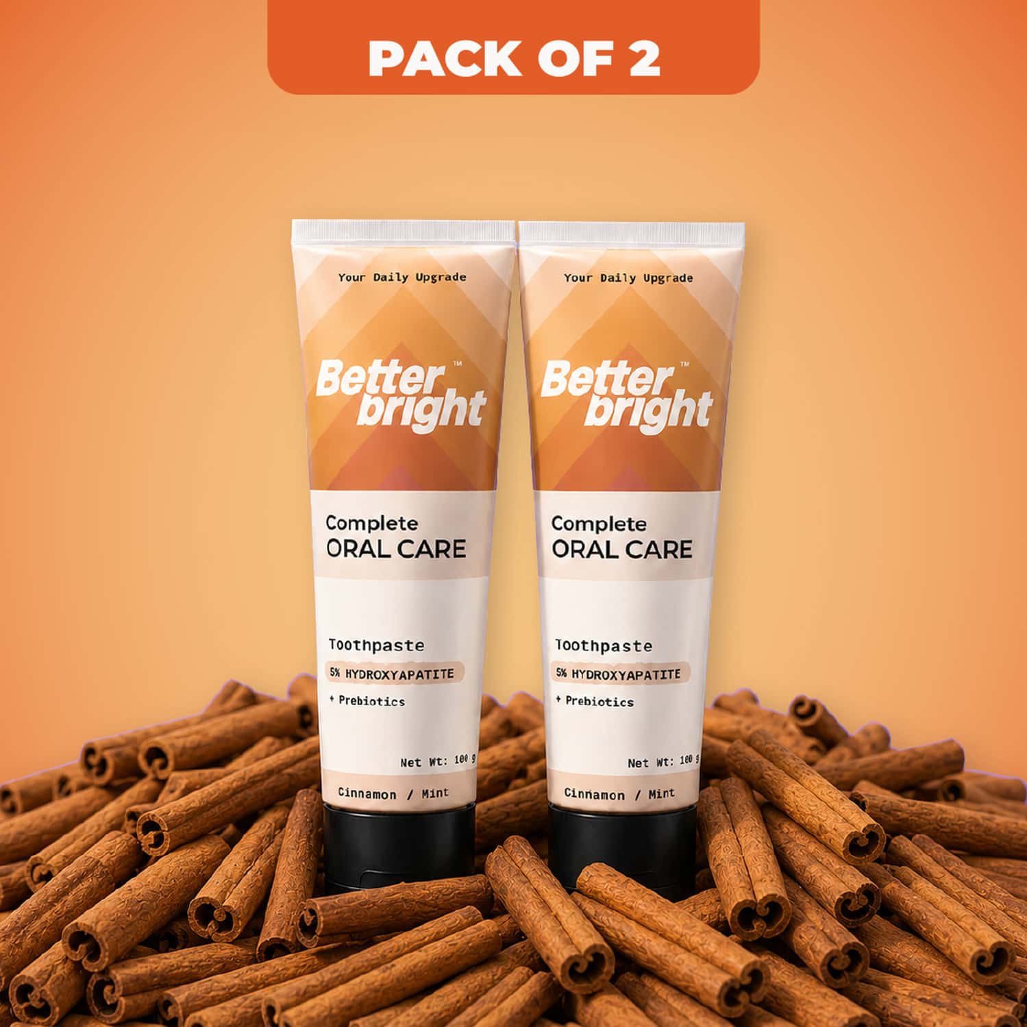 Cinnamon Mint Teeth Whitening| Sensitive Teeth| 5% Hap + Nha| Enamel Repair| Sls Free| 2 X 100g