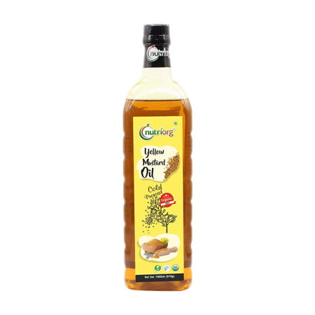 Nutriorg Certified Organic Yellow Mustard Oil 1000ml.