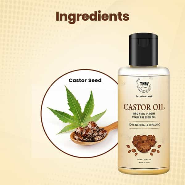 Tnw The Natural Wash Castor Oil For Hair Skin & Nails Organic Virgin Cold Pressed Oil - 100 Ml