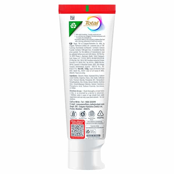Buy COLGATE TOTAL ANTI-TARTAR TOOTHPASTE 150 GM Online & Get Upto 60% ...