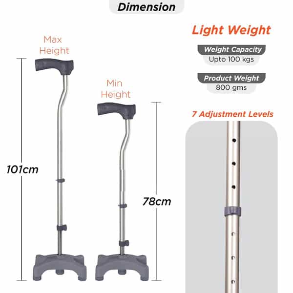 Vissco Invalid New Folding W/ Stick Wth L-Shape - Universal