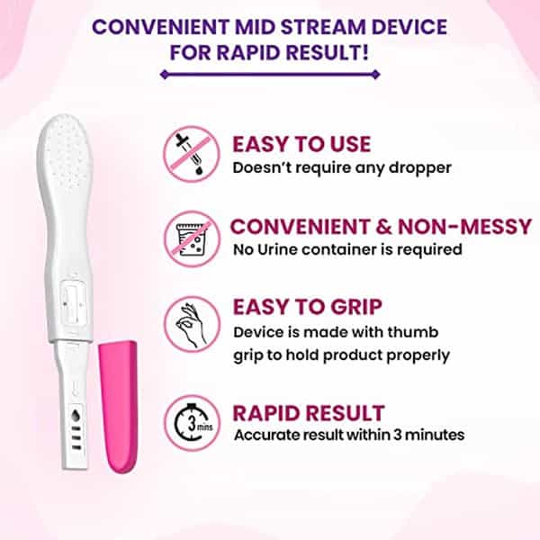 Prega News Advance Hcg Home Pregnancy Test Midstream Urine Test Kit | Pack Of 12
