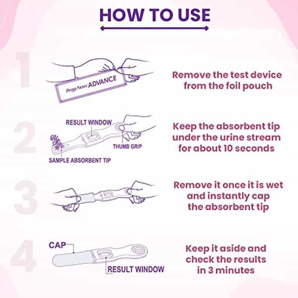 Prega News Advance Hcg Home Pregnancy Test Midstream Urine Test Kit | Pack Of 12