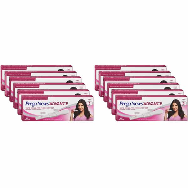 Prega News Advance Hcg Home Pregnancy Test Midstream Urine Test Kit | Pack Of 12