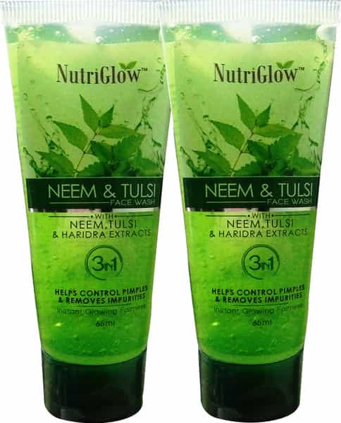 Nutriglow Neem & Tulsi Face Wash For Pimple Care Solution - Set Of 2(65 Ml Each)