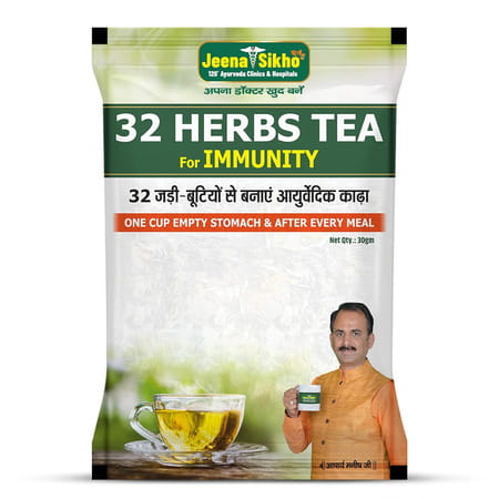 Jeena Sikho 32 Herbs Tea | For Body Detox | Weght Loss & Wellness | 30gm