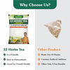 Jeena Sikho 32 Herbs Tea With Elaichi | Brahmi | Tulsi | Giloy | Laung | Gulab | 30Gm
