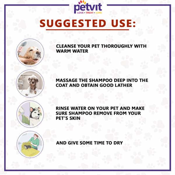Petvit Anti Itch Shampoo With Tea Tree Oil & Lemon Grass Oil For All Breed Dog/Cat -1000 Ml