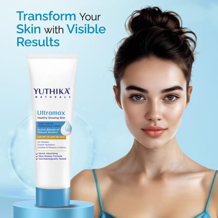 Yuthika Ultramax Moisturizing Cream 80Ml | For Very Dry Skin | No Paraben | Dermat-Tested