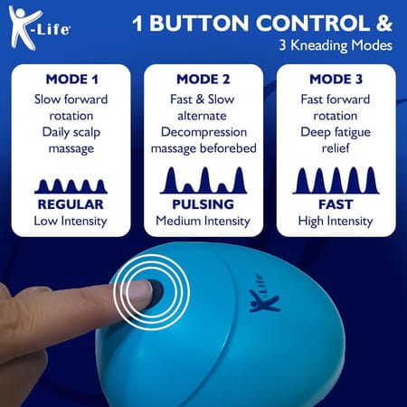 K-Life Head & Scalp Massager | 96 Silicone Points | 3 Speeds | Portable Stress Relief 1 Nos