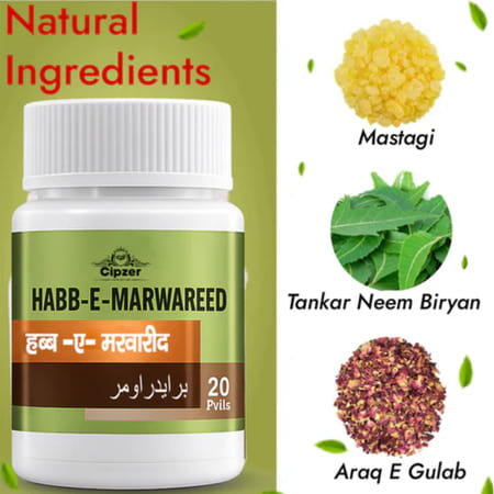 Cipzer Habbe Marwaridi 20 Pills | Herbal Support For Female Health| Leucorrhea & Energy