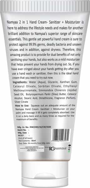 Namyaa 2 In 1 Hand Cream Sanitizer + Moisturizer - 35 Ml