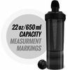 Musclexp Gym Shaker Ultra Xp Blender 650 Ml With 2 Compartments For Protein Sipper Bottle (Black)